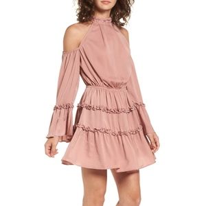 Banjo Ruffle Cold Shoulder Dress